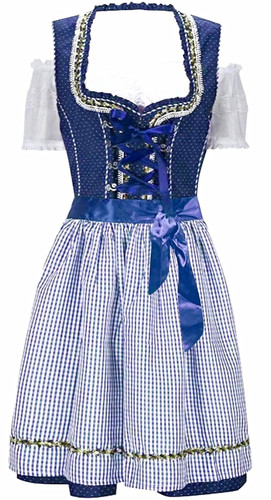 Dirndl damen blau weiß - damen, blau/weiß