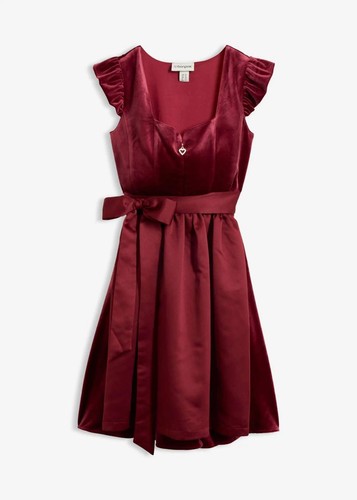 Samt dirndl mit satin - mit, satin-schürze